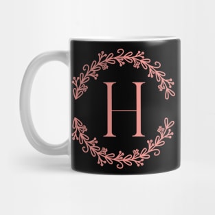 Pink Monogram- Letter H Mug